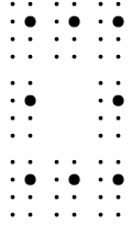 Image consisting of eight dot 5
						     cells on a three by three grid